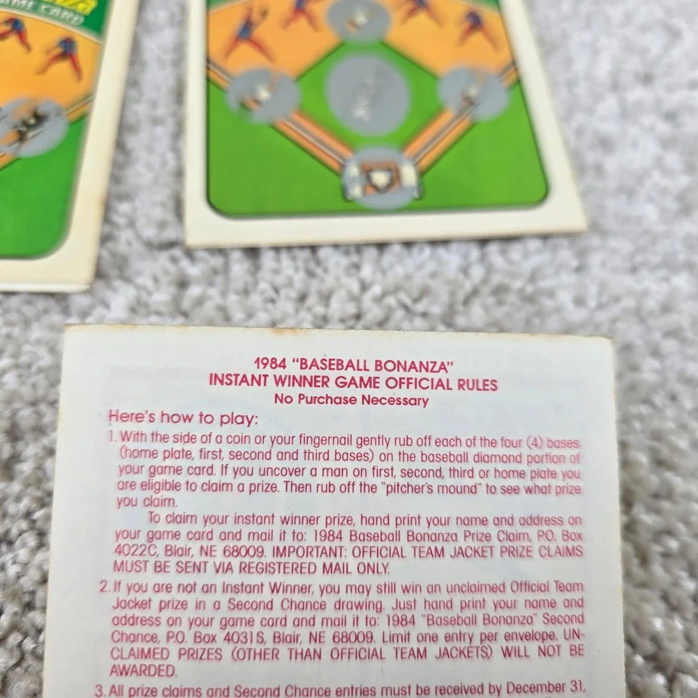 Post Cereal 1984 Baseball‎ Bonanza Game Stickers Lot of 7 Vintage